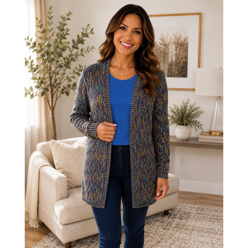 Missoni for Nordstrom Vintage Multicolor Space Dye Knit Cardigan Italy Women‎
